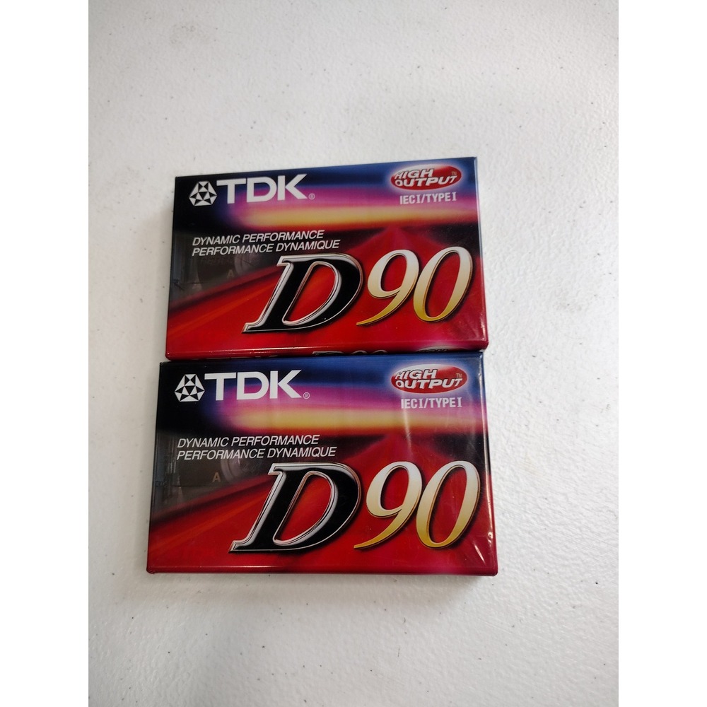 TDK D90 Dynamic Performance IEC I Type I Audio Cassette Tapes Lot of‎ 2 New